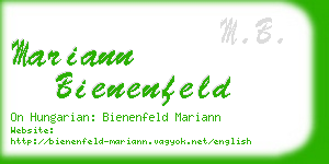 mariann bienenfeld business card